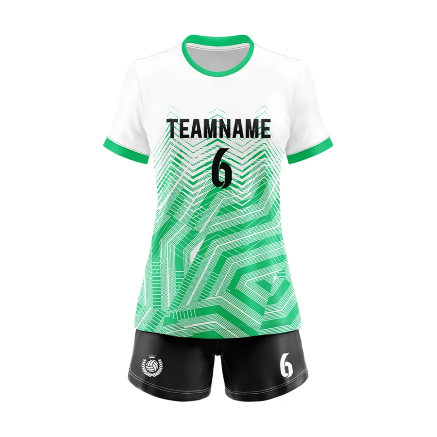 TONTON Green & White Damen-Volleyball-Set – Leichtes, atmungsaktives Mesh-Set mit lockerem Schnitt für maximale Performance
