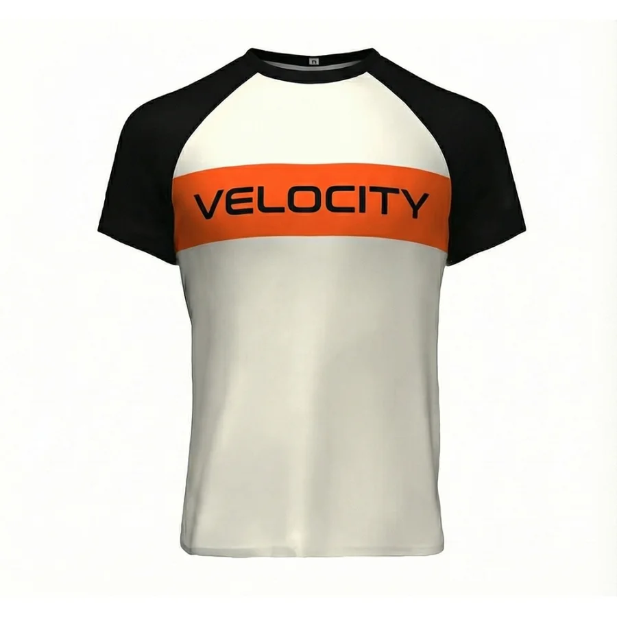 TONTON Velocity Orange Stripe Box-Jersey – Vollständig sublimierter, individueller Logoshirt