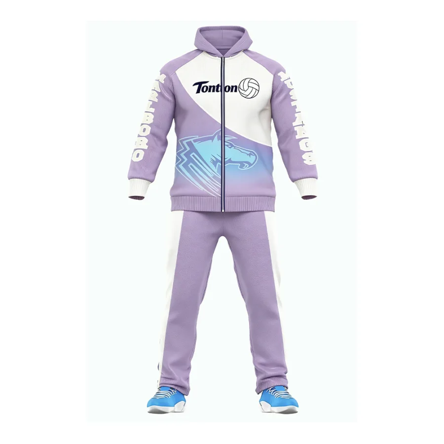 Tonton Lavender Gradient Volleyball Tracksuit - Customizable Logo Lightweight Breathable Sportswear