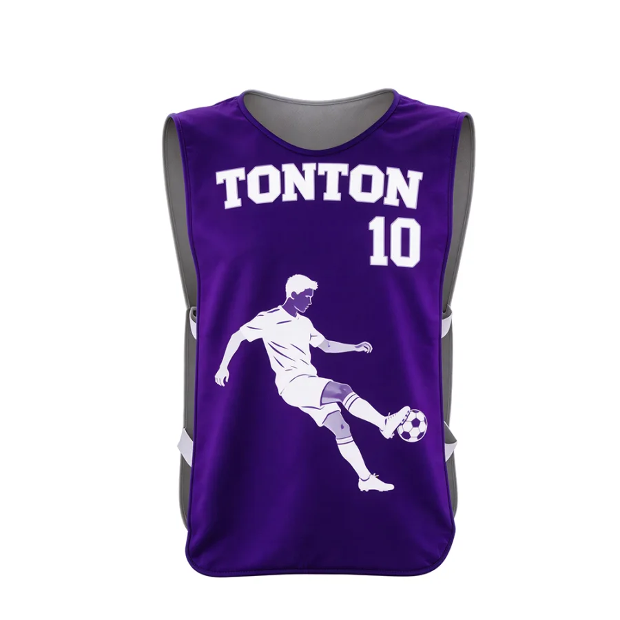 TONTON – Vestă de antrenament cu siluetă de jucător de fotbal mov – pentru sortarea echipei cu vizibilitate maximă