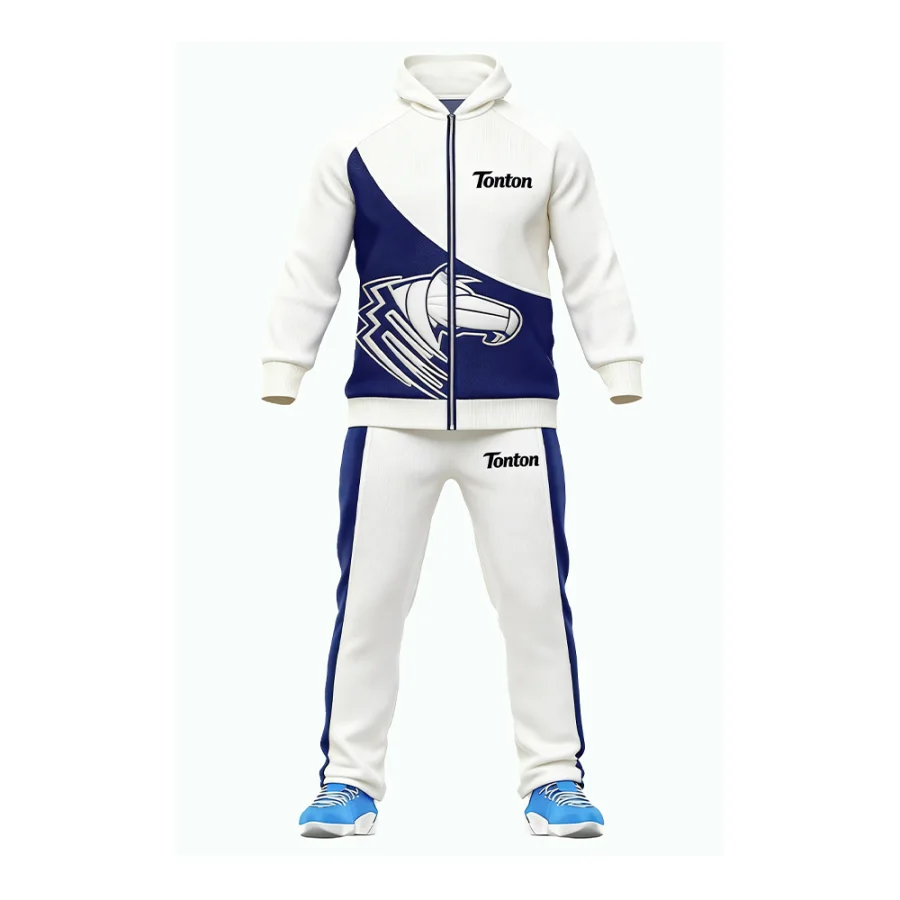 Tonton Navy & Cream Custom Volleyball Tracksuit - Full Sublimation Printed Performance Training Set