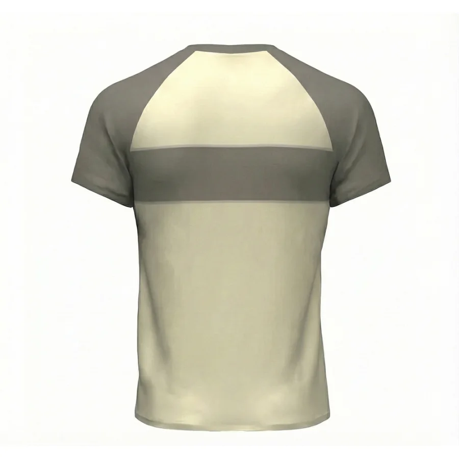 tonton beige and grey custom boxing jersey back view minimalist athletic fightwear