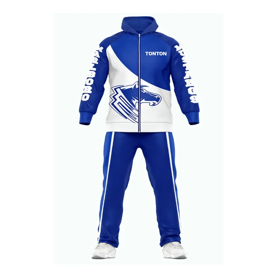 Tonton Deep Blue & White Volleyball Tracksuit - Full Sublimation Printed Reinforced Sportswear