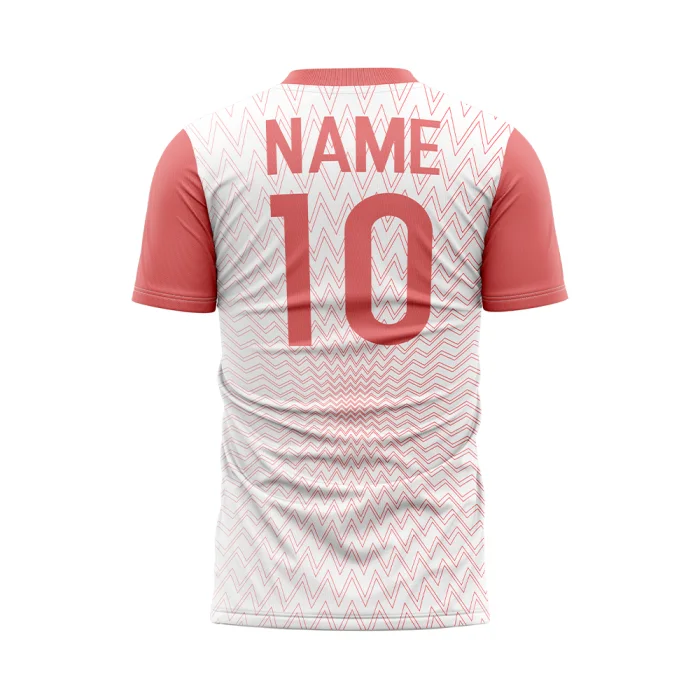 Back view of tonton coral and white soccer practice jersey with player name and number 10.