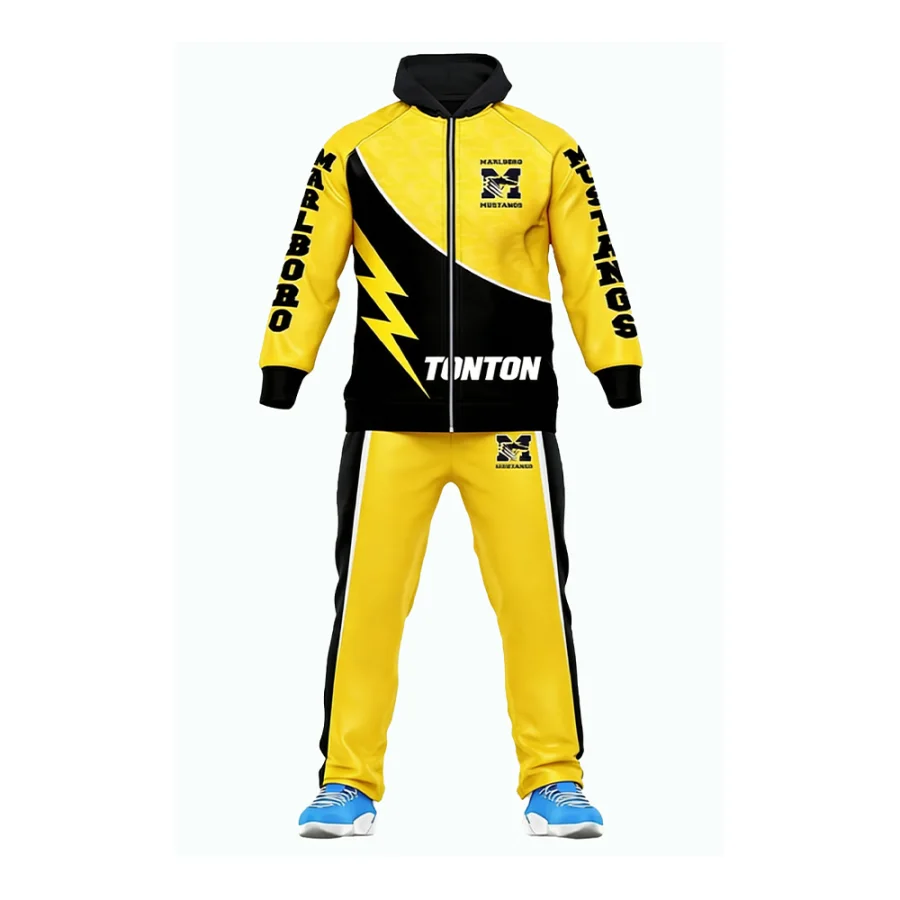 Tonton Vibrant Yellow & Black Volleyball Tracksuit - Full Sublimation Printed Loose Fit Sportswear