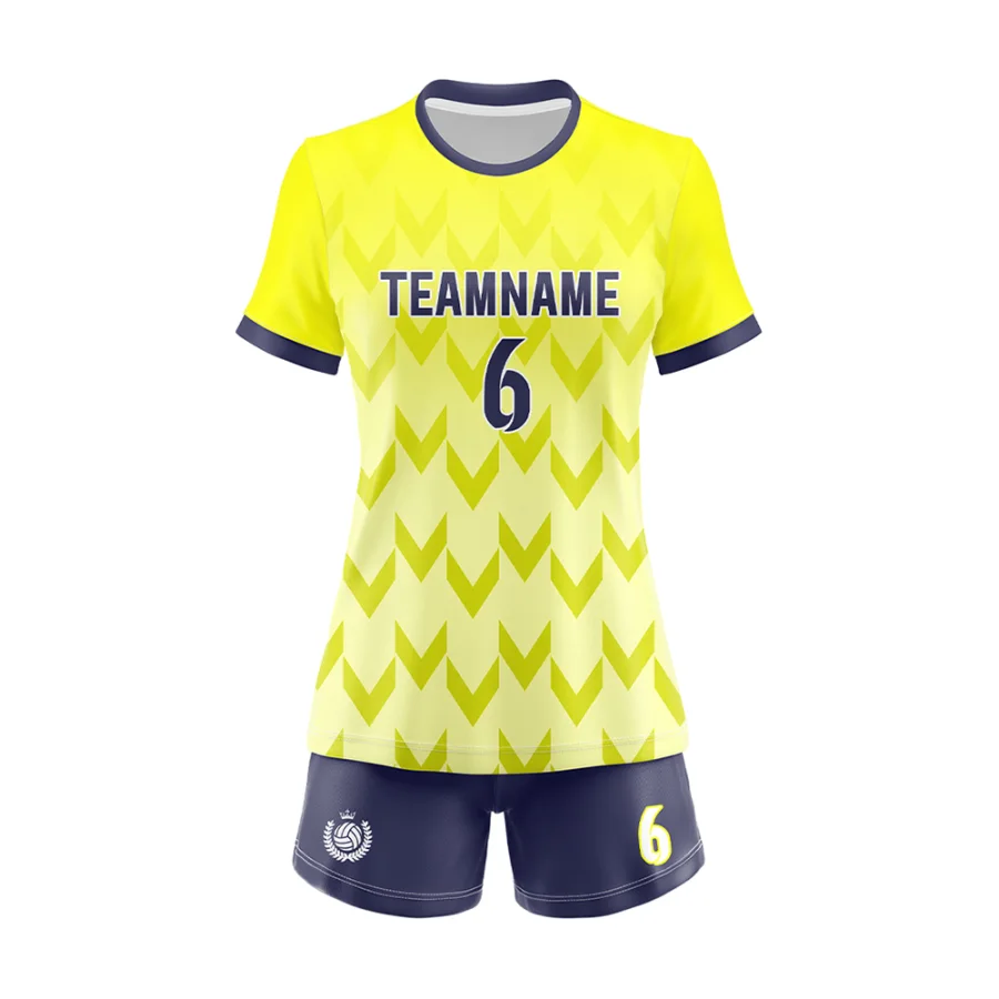 TONTON Gelb Chevron Damen-Volleyball-Set – Vollsublimierter, verstärkter Saum für maximale Haltbarkeit