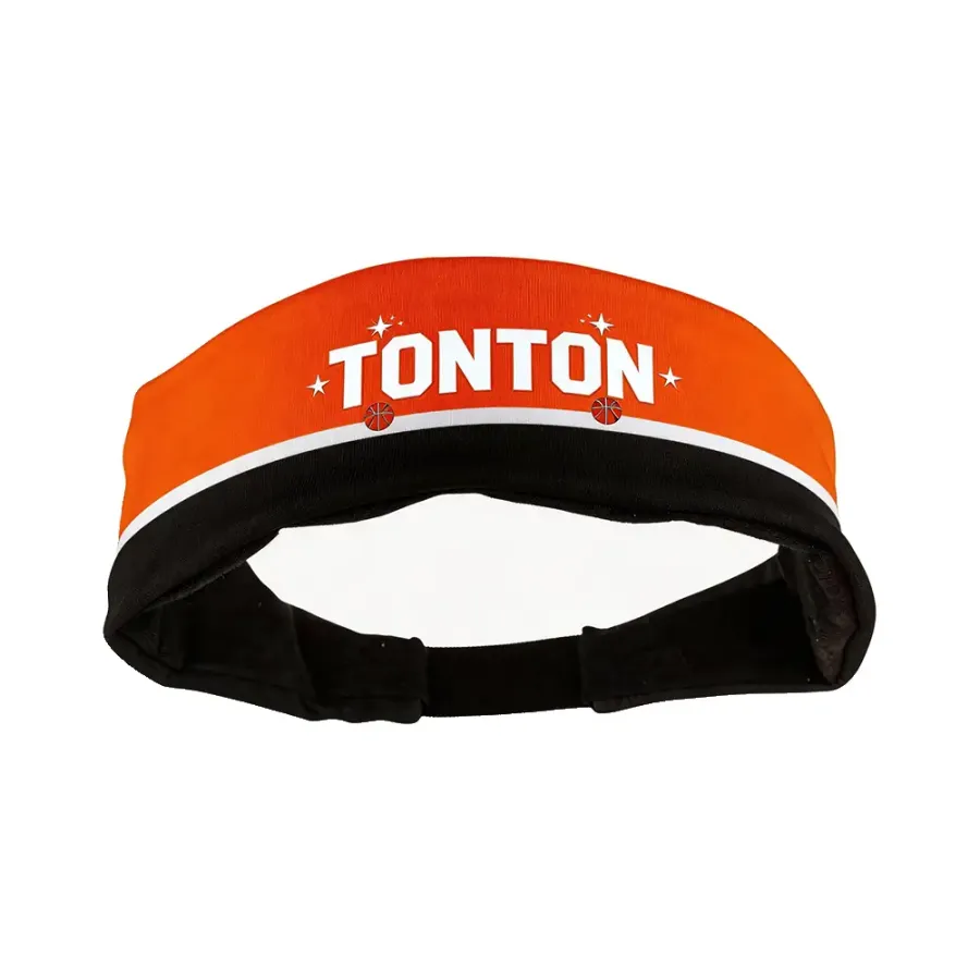 Diadema TONTON con logotipo estrella en naranja y blanco – Accesorio de alto rendimiento transpirable para baloncesto