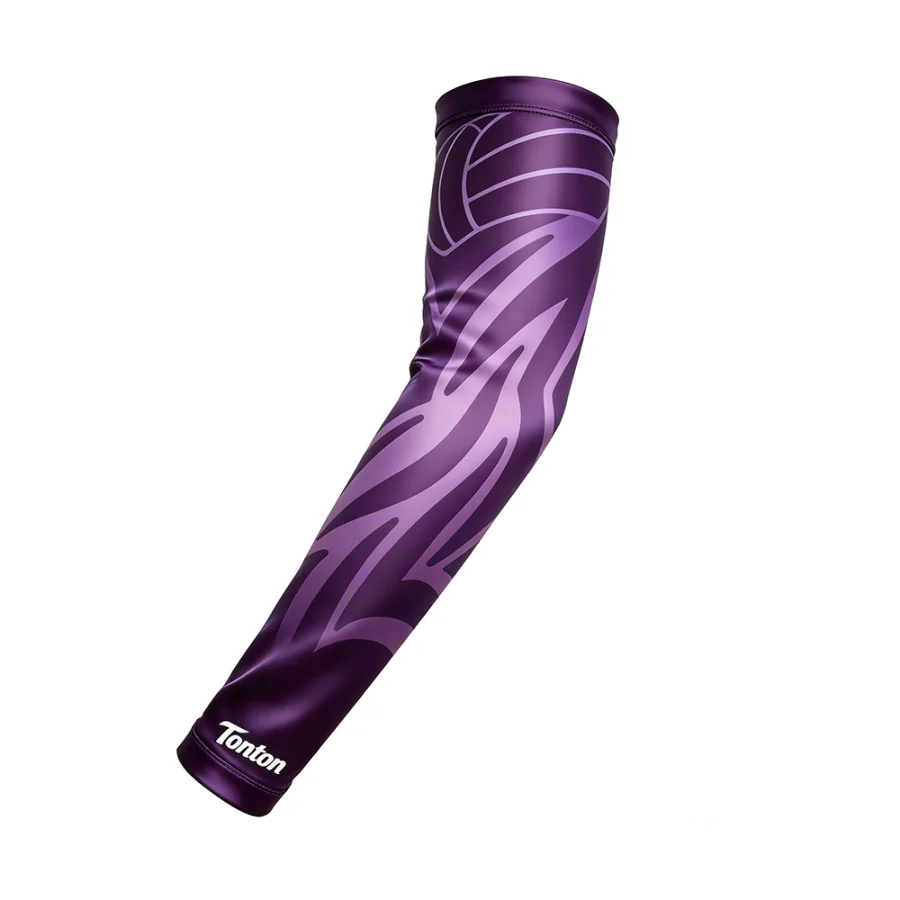 TONTON Purple & Lavender Wave Kompressionsarmhülse – individuell gestaltbares Logo, leichtes Equipment