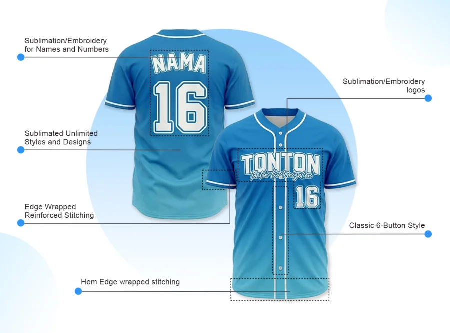 Baseball Full Button Game Jerseys